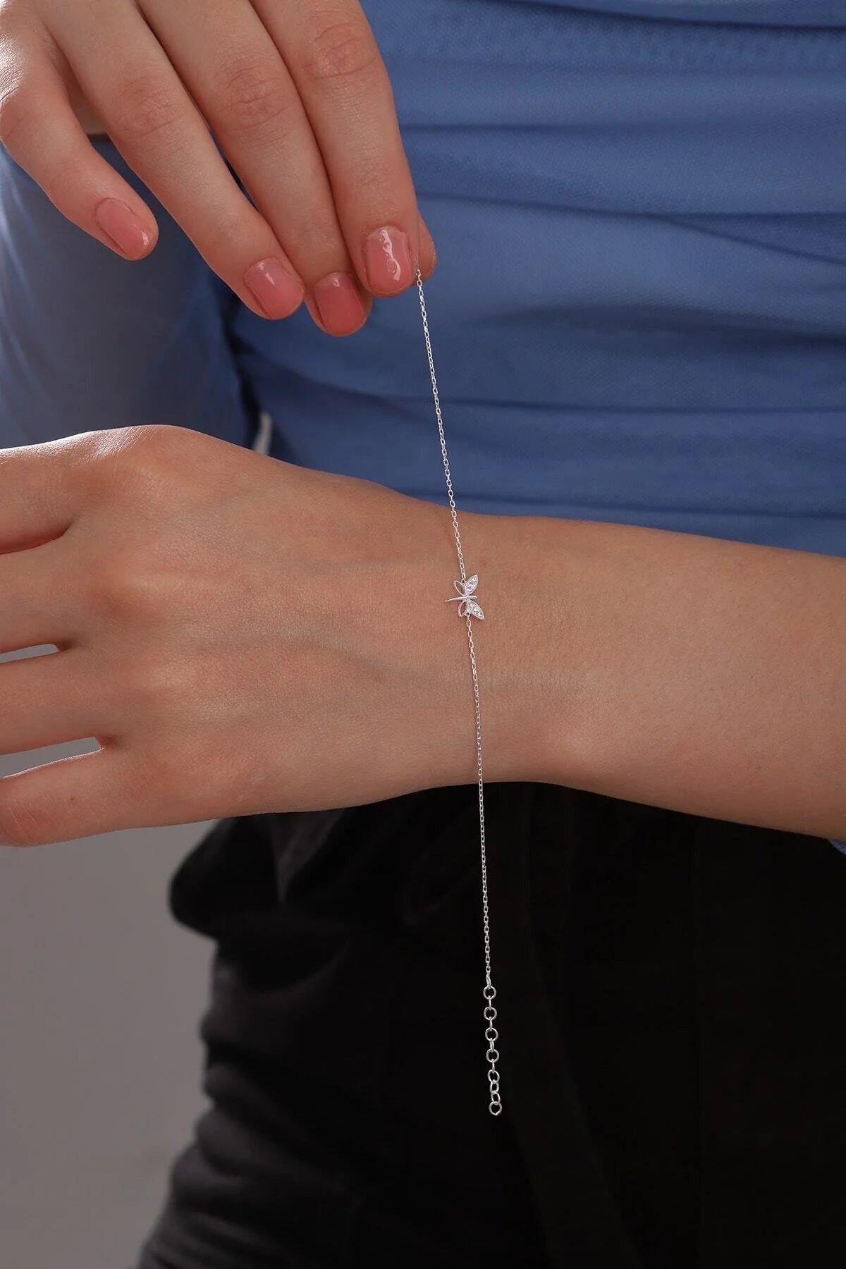 925 Sterling Silver Chain Dragonfly Gold-Silver Bracelet