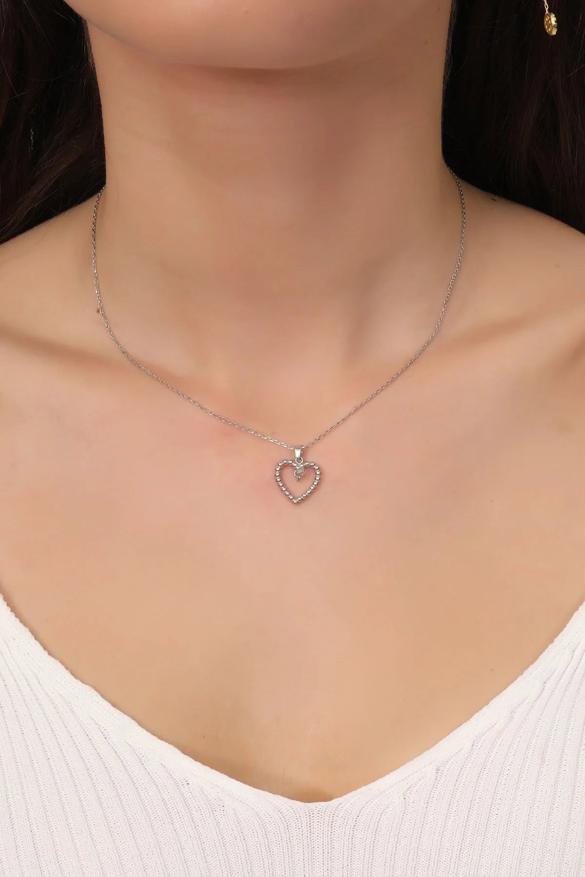 925 Sterling Silver Chain Heart Necklace