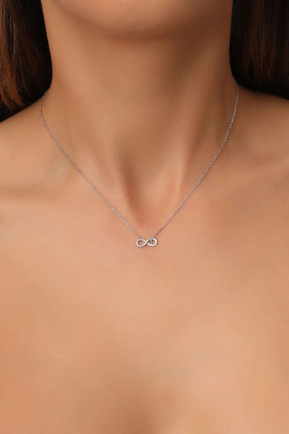 925 Sterling Silver Chain Infinity Necklace