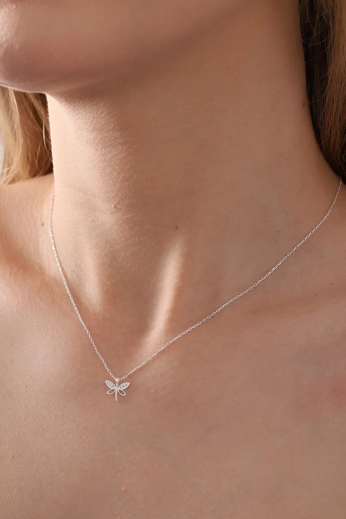925 Sterling Silver Chain Dragonfly Necklace