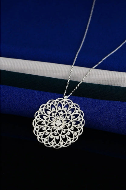 925 Sterling Silver Chain Life Flower Necklace