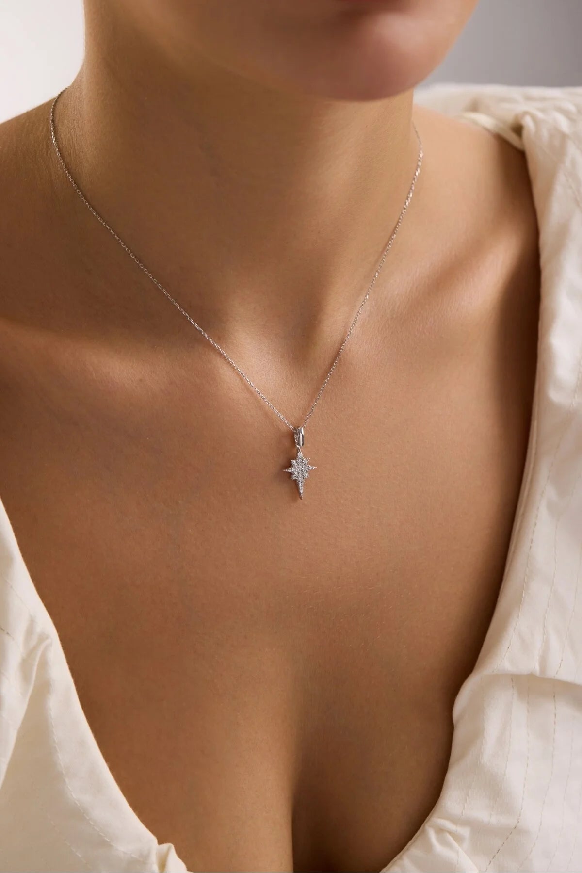 925 Sterling Silver Chain Northstar Necklace