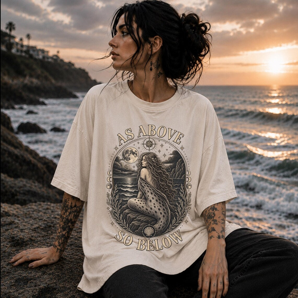 Skeleton Siren Shirt ,Skeleton Mermaid Shirt ,Emo Shirt ,Ocean Grunge Clothes ,Gothic Mermaid Coastal Gothic Summerween Shirt ,Gothic Clothes