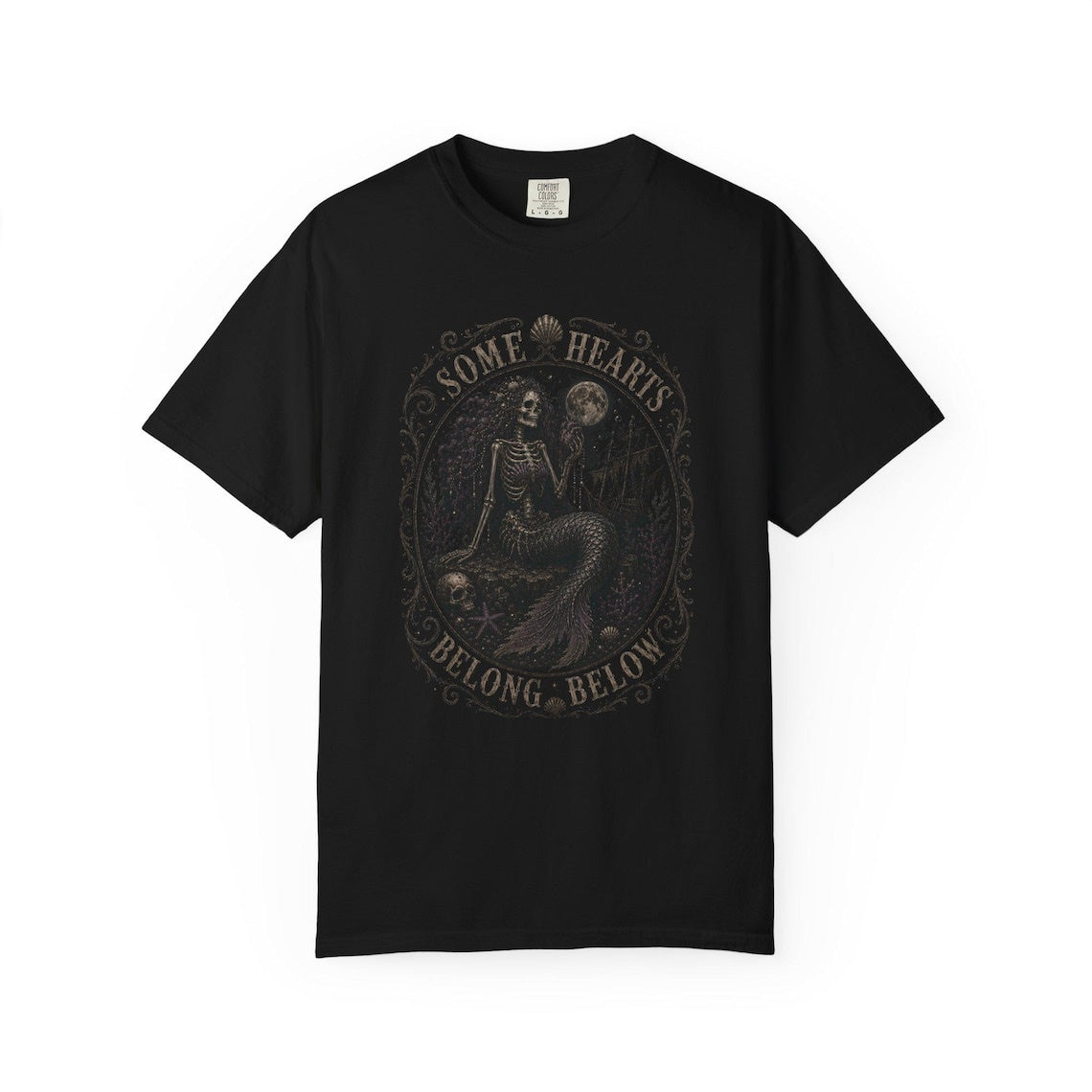 Skeleton Siren Shirt ,Skeleton Mermaid Shirt ,Emo Shirt ,Ocean Grunge Clothes ,Gothic Mermaid Coastal Gothic Summerween Shirt ,Gothic Clothes