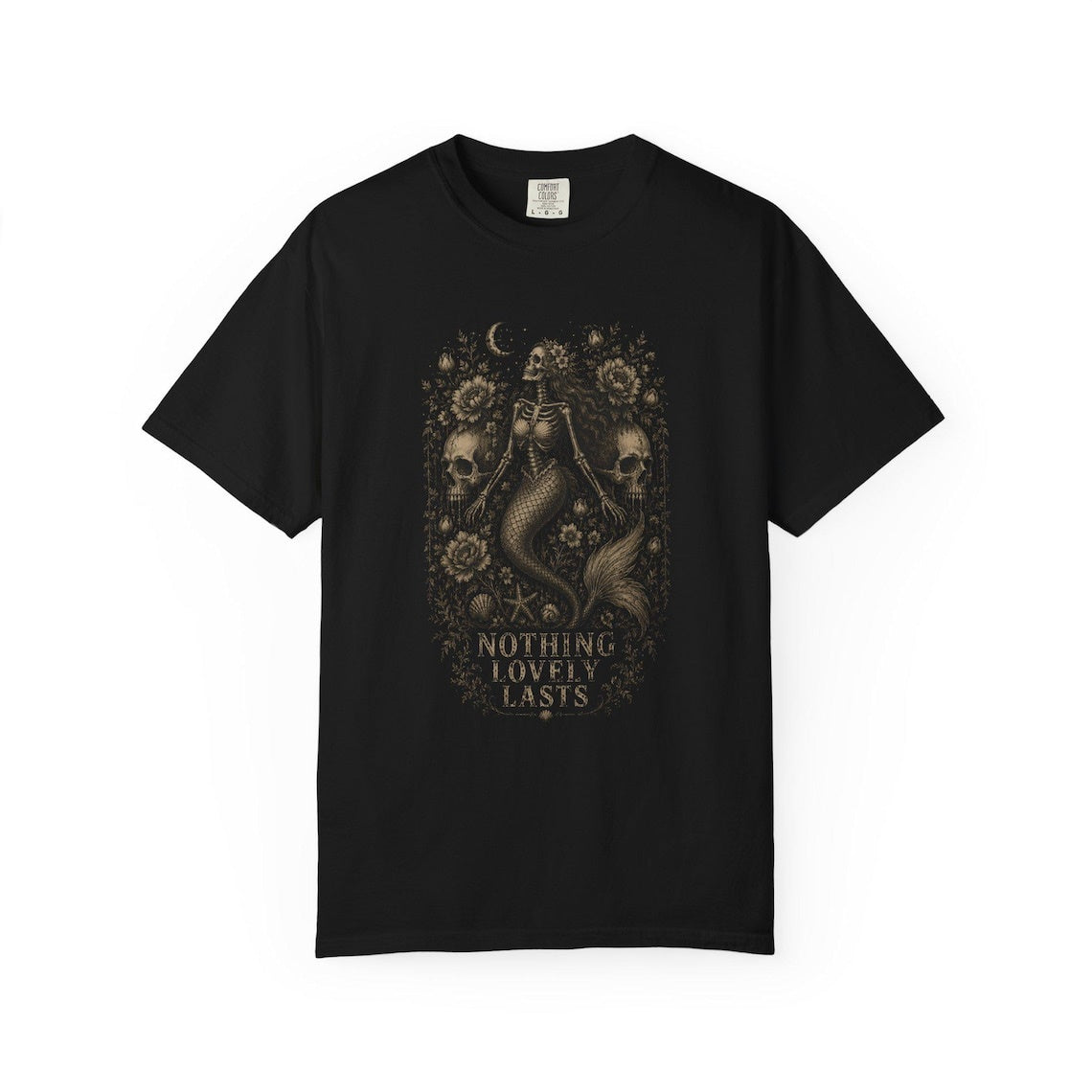 Skeleton Siren Skull Shirt ,Skeleton Mermaid Emo Shirt ,Skull Shirt ,Alt Clothing Gothic Mermaid Coastal Gothic Summerween Shirt ,Gothic Clothes