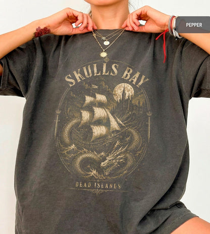 Skull's Bay T-Shirt, Dead Islands Sea Dragon Tee, TOG Bookish Graphic Shirt, Sarah J Maas Romantasy Gift