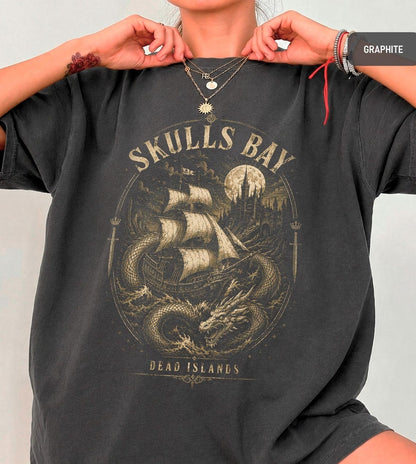 Skull's Bay T-Shirt, Dead Islands Sea Dragon Tee, TOG Bookish Graphic Shirt, Sarah J Maas Romantasy Gift