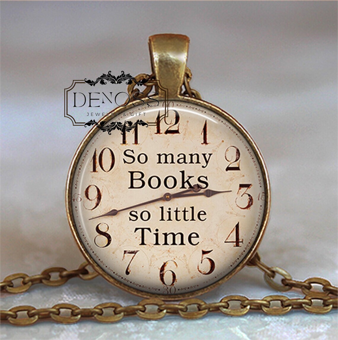 So Many Books So Little Time necklace,book jewelry,book lover gift,librarian or book club gift