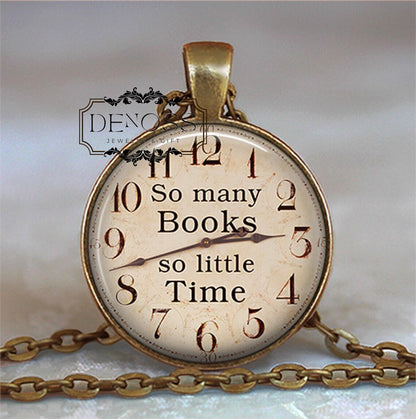 So Many Books So Little Time necklace,book jewelry,book lover gift,librarian or book club gift