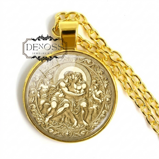 Socrates and Plato Pendant Queer Philosophy Necklace,Greek Thinkers Charm