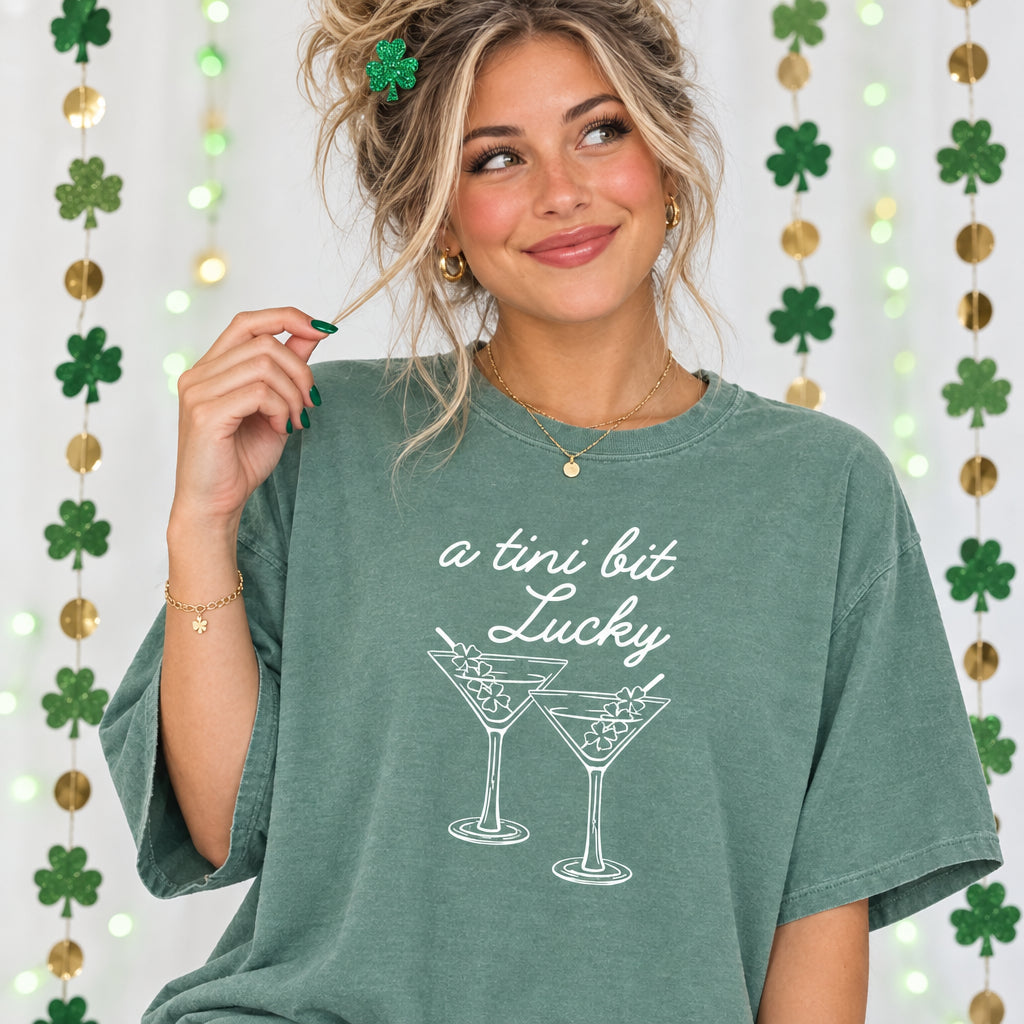 St Patricks Day T-Shirt Tini Bit Lucky, Martini Shirt