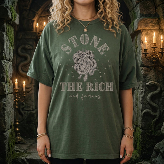 Stone The Rich Medusa Shirt ,y2k Clothing Grunge Feminine Energy Snake Shirt ,Mythology Shirt ,Feminist Shirt ,Medusa Snake Shirt ,Feminine Rage
