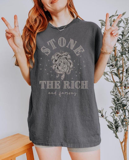 Stone The Rich Medusa Shirt ,y2k Clothing Grunge Feminine Energy Snake Shirt ,Mythology Shirt ,Feminist Shirt ,Medusa Snake Shirt ,Feminine Rage
