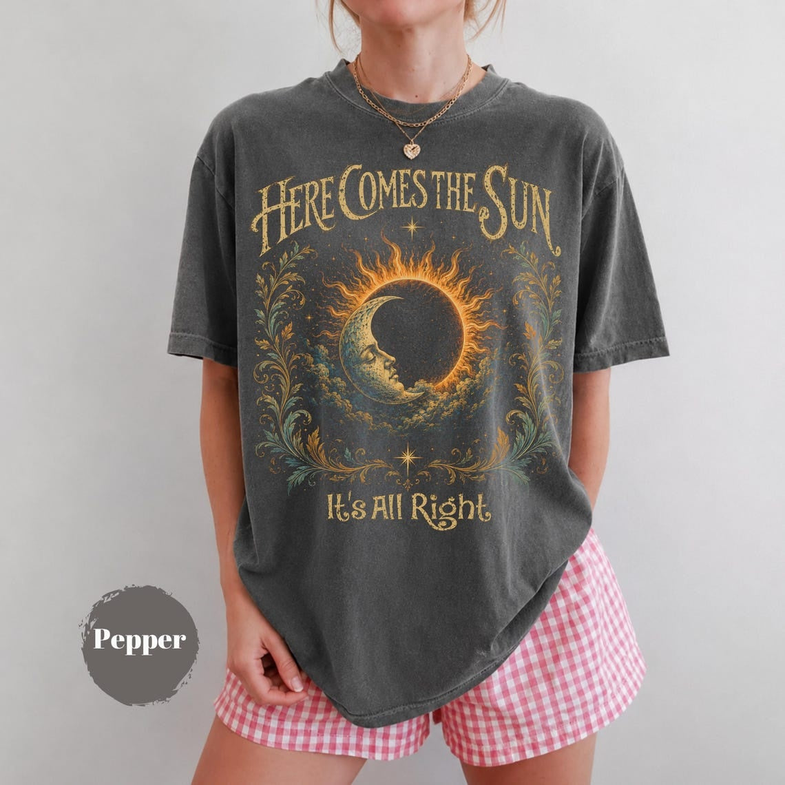 Sun Moon Shirt, Celestial Graphic Tee, Cosmic Eclipse T-Shirt, Mystical Sky Shirt, Boho Astrology Gift