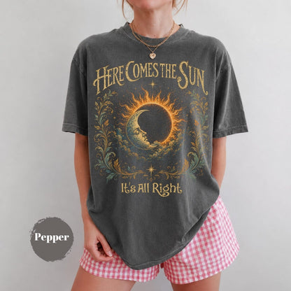 Sun Moon Shirt, Celestial Graphic Tee, Cosmic Eclipse T-Shirt, Mystical Sky Shirt, Boho Astrology Gift