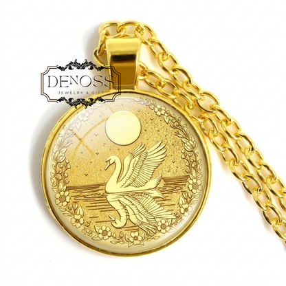 Swan Moon Necklace,Nature Inspired