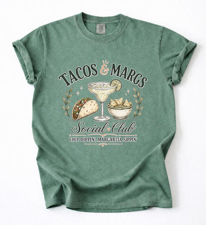 Tacos & Margs Social Club Chip Dippin' Margarita Sippin' T-Shirt