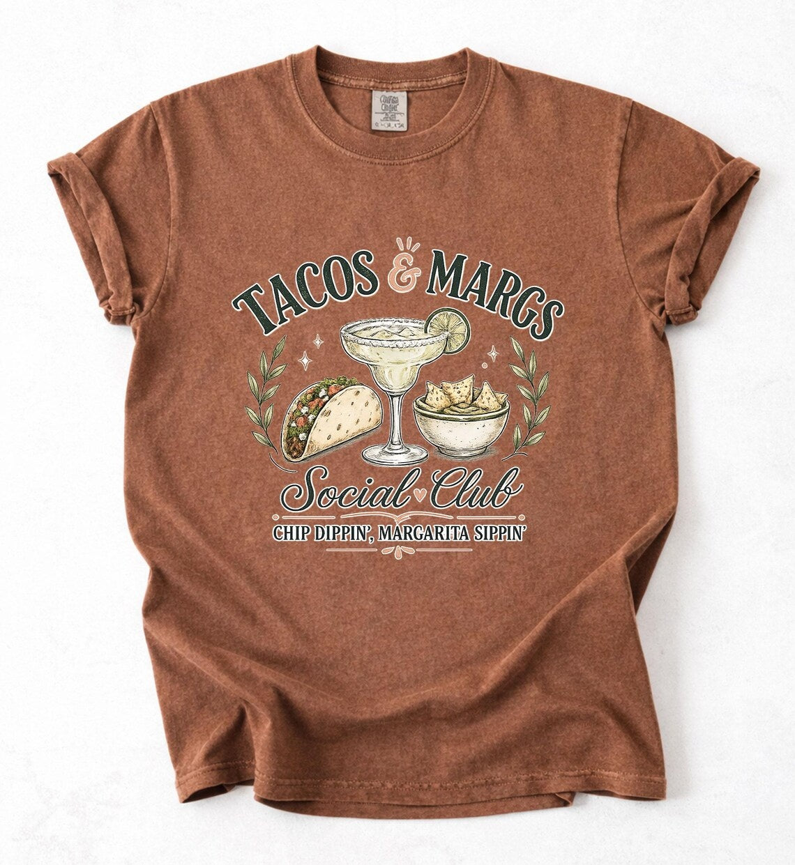 Tacos & Margs Social Club Chip Dippin' Margarita Sippin' T-Shirt