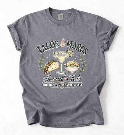 Tacos & Margs Social Club Chip Dippin' Margarita Sippin' T-Shirt