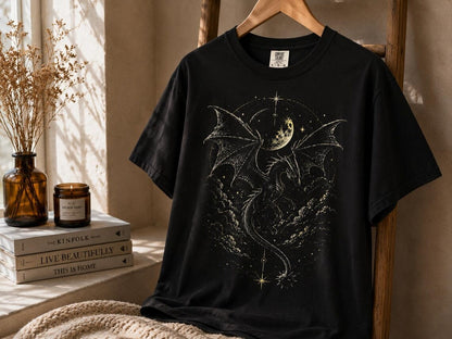 Tairn t-shirt, Black Morningstar Graphic Tee, Fourth Wing Inspired Shirt, Violet Sorrengail Gift
