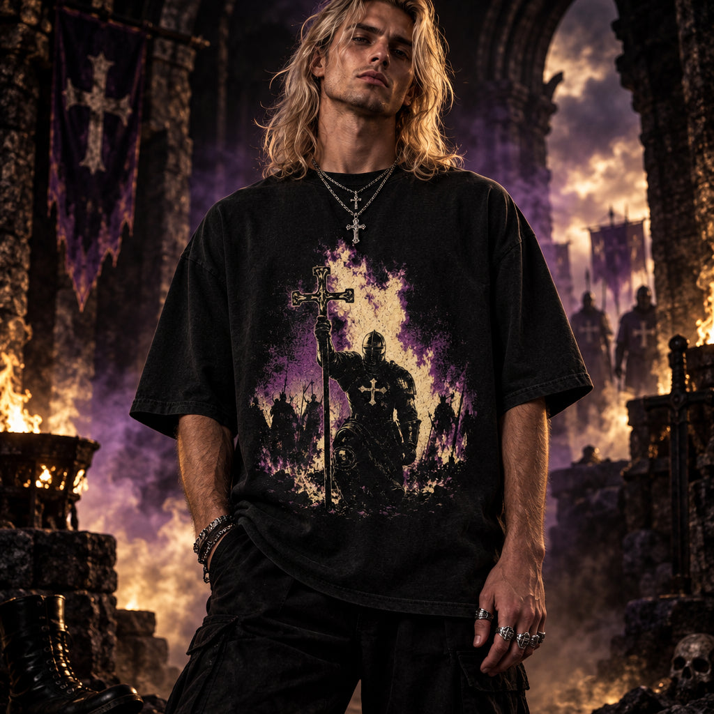 Templar Knight T-Shirt ,Christian Warrior Crusader Apparel  Medieval Gothic Armor