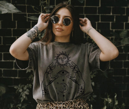 Third Eye Shirt ,Mystical Shirt ,Spiritual Shirt ,Sacred Shirt Divine Feminine Witchy Shirt ,Sun and Moon Sun Shirt ,Boho Shirt ,Astrology Shirt