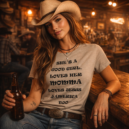 Tom Petty Tshirt,She's A Good Girl Loves Her Momma  Lyric T Shirt