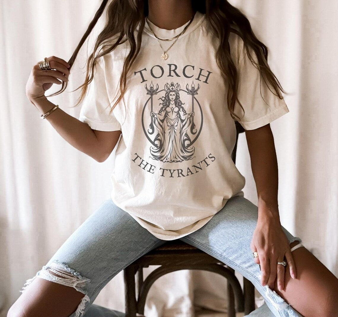 Torch the Patriarchy Shirt, Hecate Shirt Hecate Feminine Energy Greek Goddess Shirt ,Pagan Shirt ,Greek Mythology Crone Shirt ,y2k Gothic Shirt