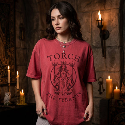 Torch the Patriarchy Shirt, Hecate Shirt Hecate Feminine Energy Greek Goddess Shirt ,Pagan Shirt ,Greek Mythology Crone Shirt ,y2k Gothic Shirt