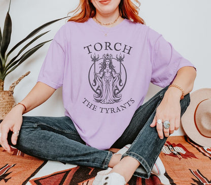 Torch the Patriarchy Shirt, Hecate Shirt Hecate Feminine Energy Greek Goddess Shirt ,Pagan Shirt ,Greek Mythology Crone Shirt ,y2k Gothic Shirt