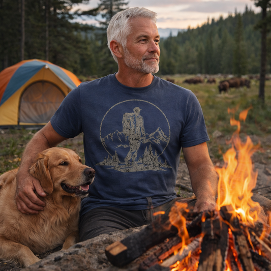 Traveling Man , Adventure ,Camper, Hunting, forest, wild life unisex T shirts