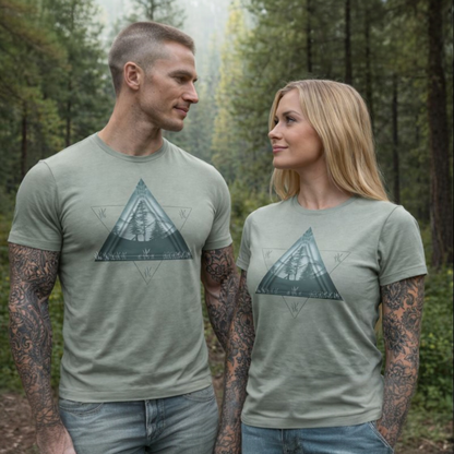 Triangle and Pines T shirts , Nature , Adventure , Camper , Graphic Tees ,unisex T shirts