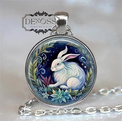Twilight Garden Bunny necklace,bunny rabbit gift,Easter Bunny jewelry,Easter gift,animal lover Necklace
