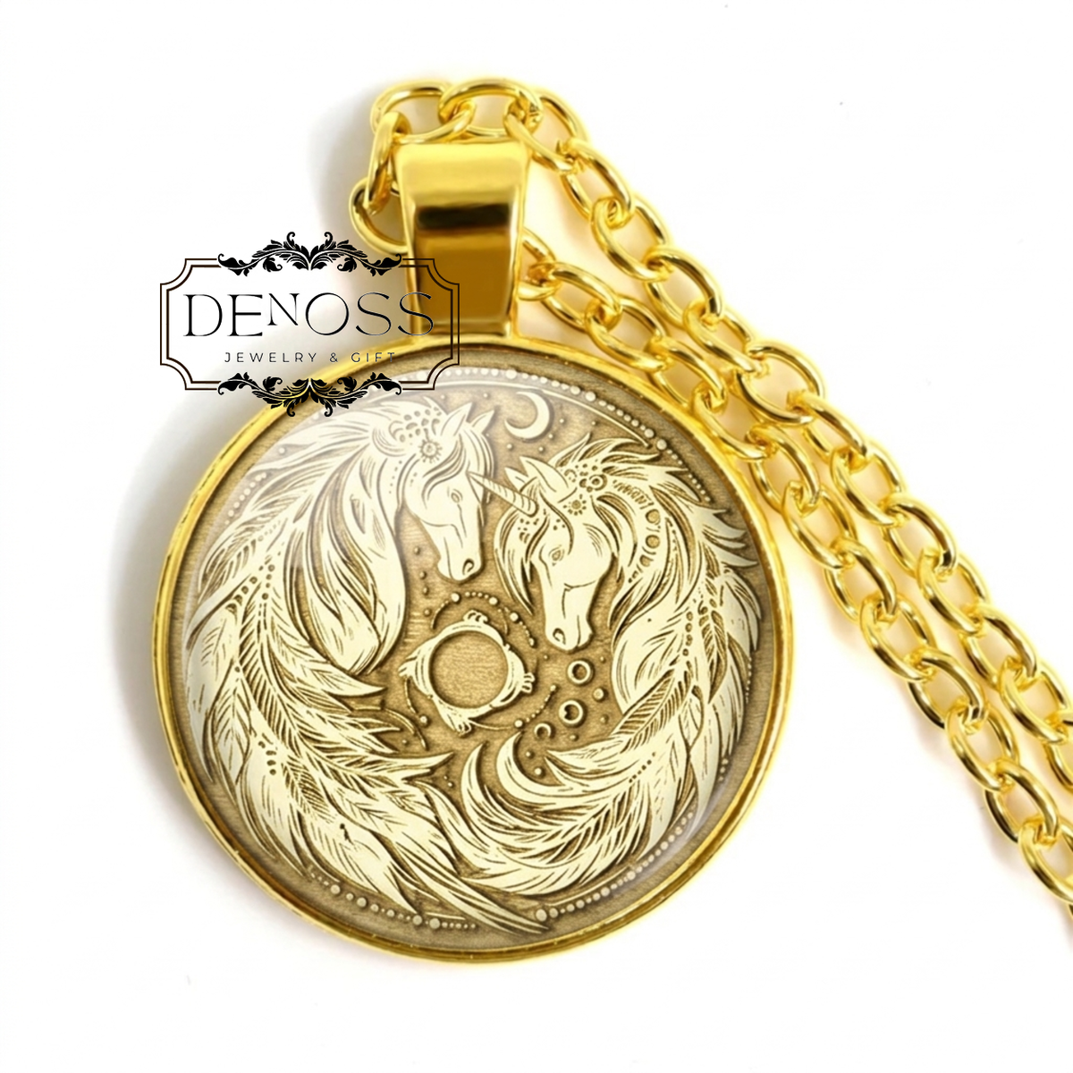 Unicorn Charm Necklace,Mythical Pendant