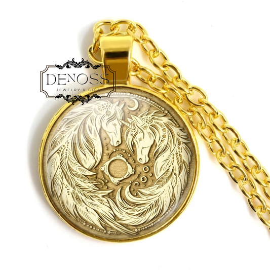 Unicorn Charm Necklace,Mythical Pendant
