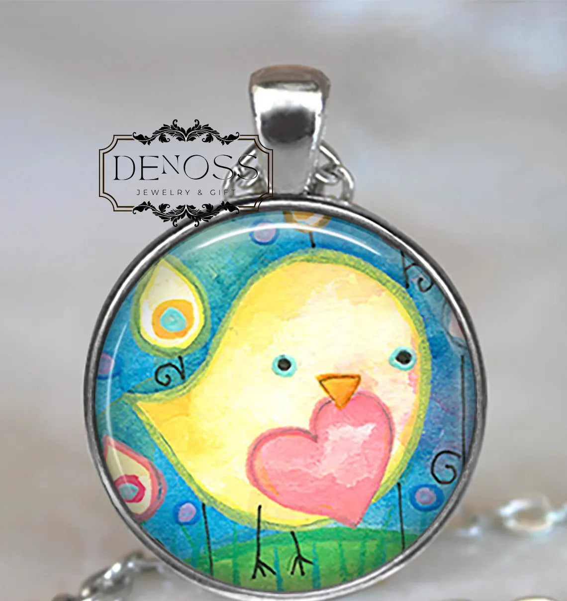 Valentine Bird necklace,Valentine Bird pendant,Valentines gift,anniversary gift,cute love bird