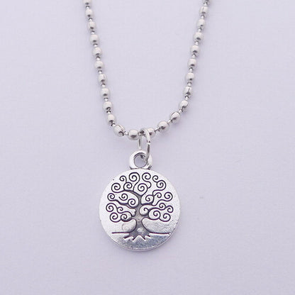 Life Tree Coin Silver Necklace