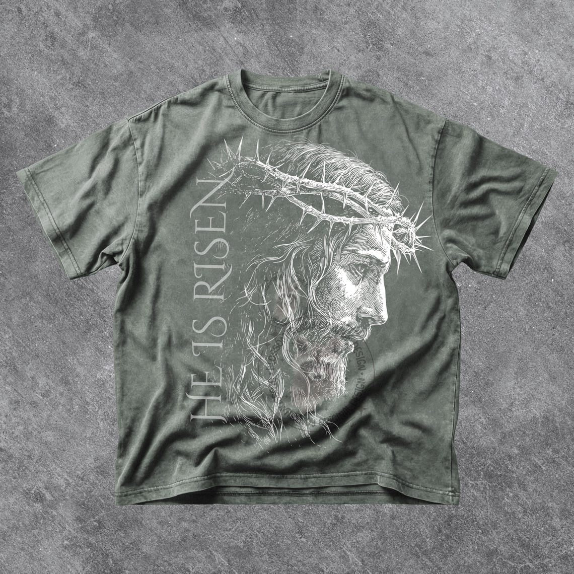 Vintage Jesus Crown of Thorns , He Is Risen Christian Shirt , Faith Based Graphic, Religious Easter Sublimation, Retro Bible Ar