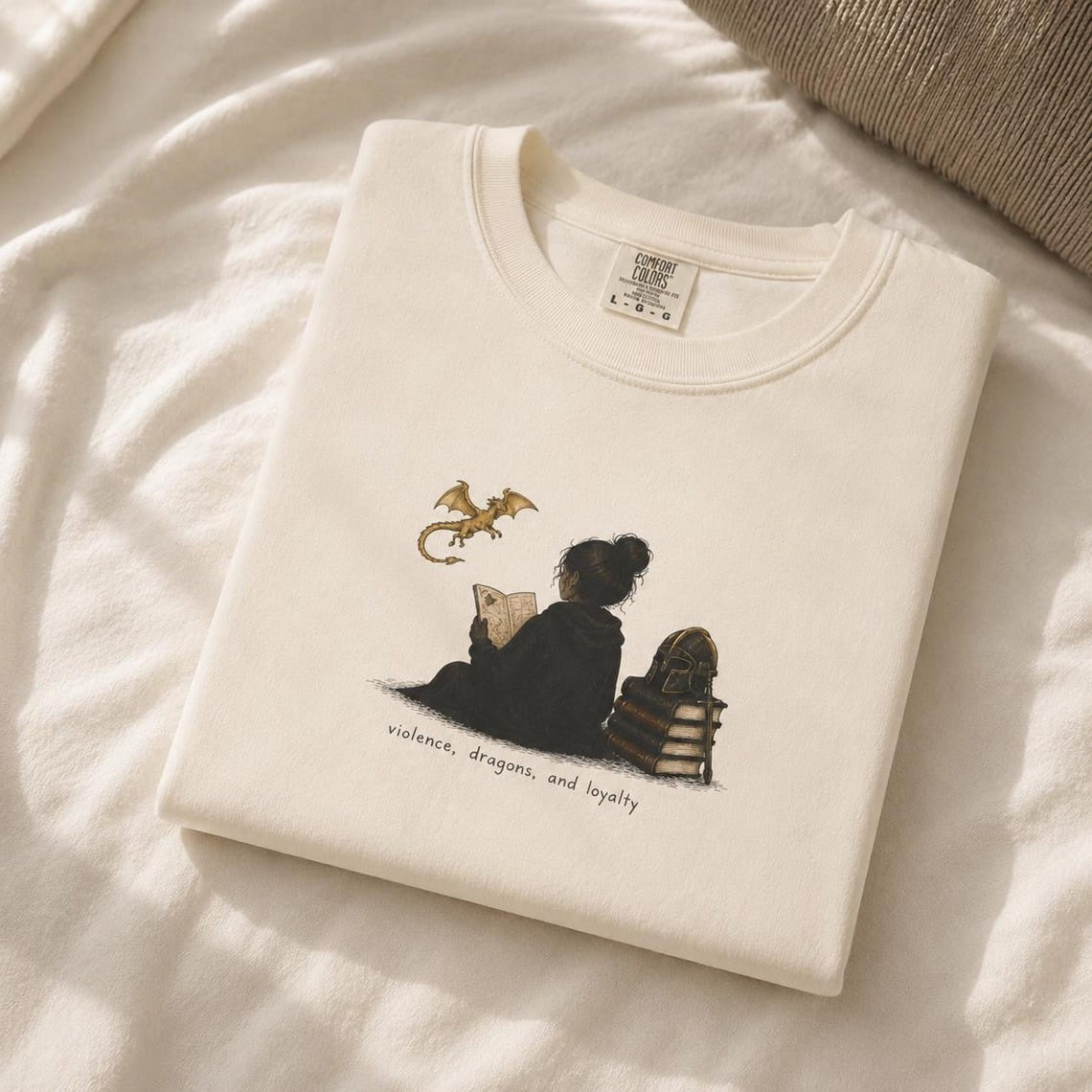 Violence Dragons and Loyalty Shirt, Fantasy Reader Tee, Dragon Book Lover Gift