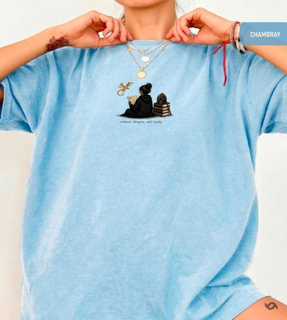 Violence Dragons and Loyalty Shirt, Fantasy Reader Tee, Dragon Book Lover Gift
