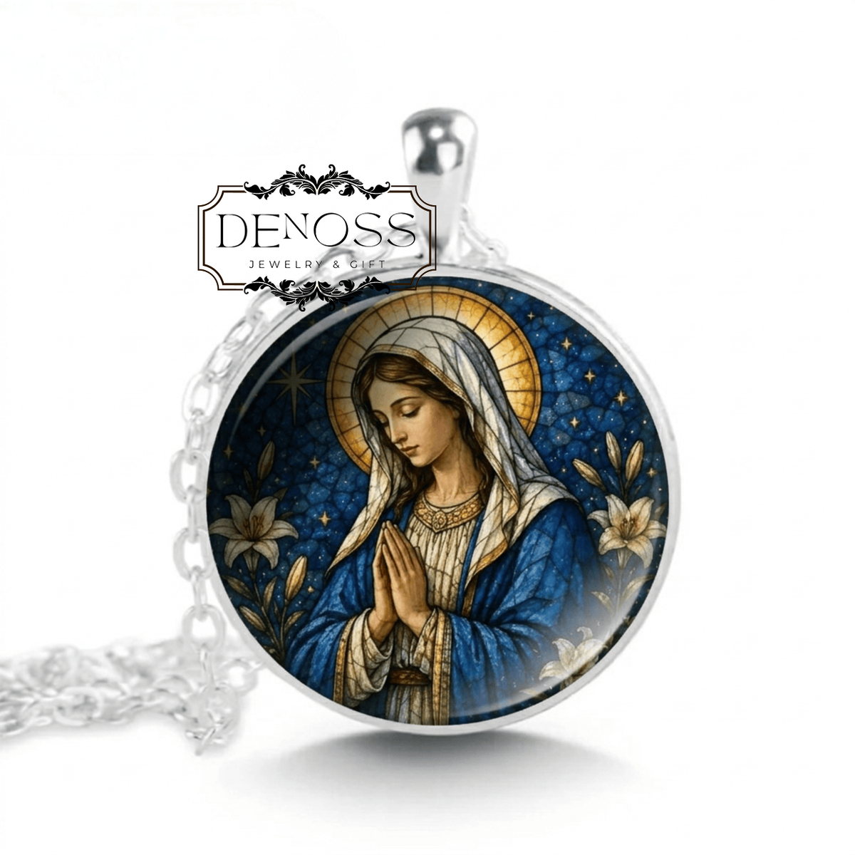 Virgin Mary Necklace,Gold Catholic Medal Necklace,Christian Religious Necklace,Dainty Religious Jewelry,Gift for Her,Christmas Gift