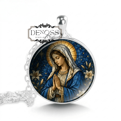 Virgin Mary Necklace,Gold Catholic Medal Necklace,Christian Religious Necklace,Dainty Religious Jewelry,Gift for Her,Christmas Gift