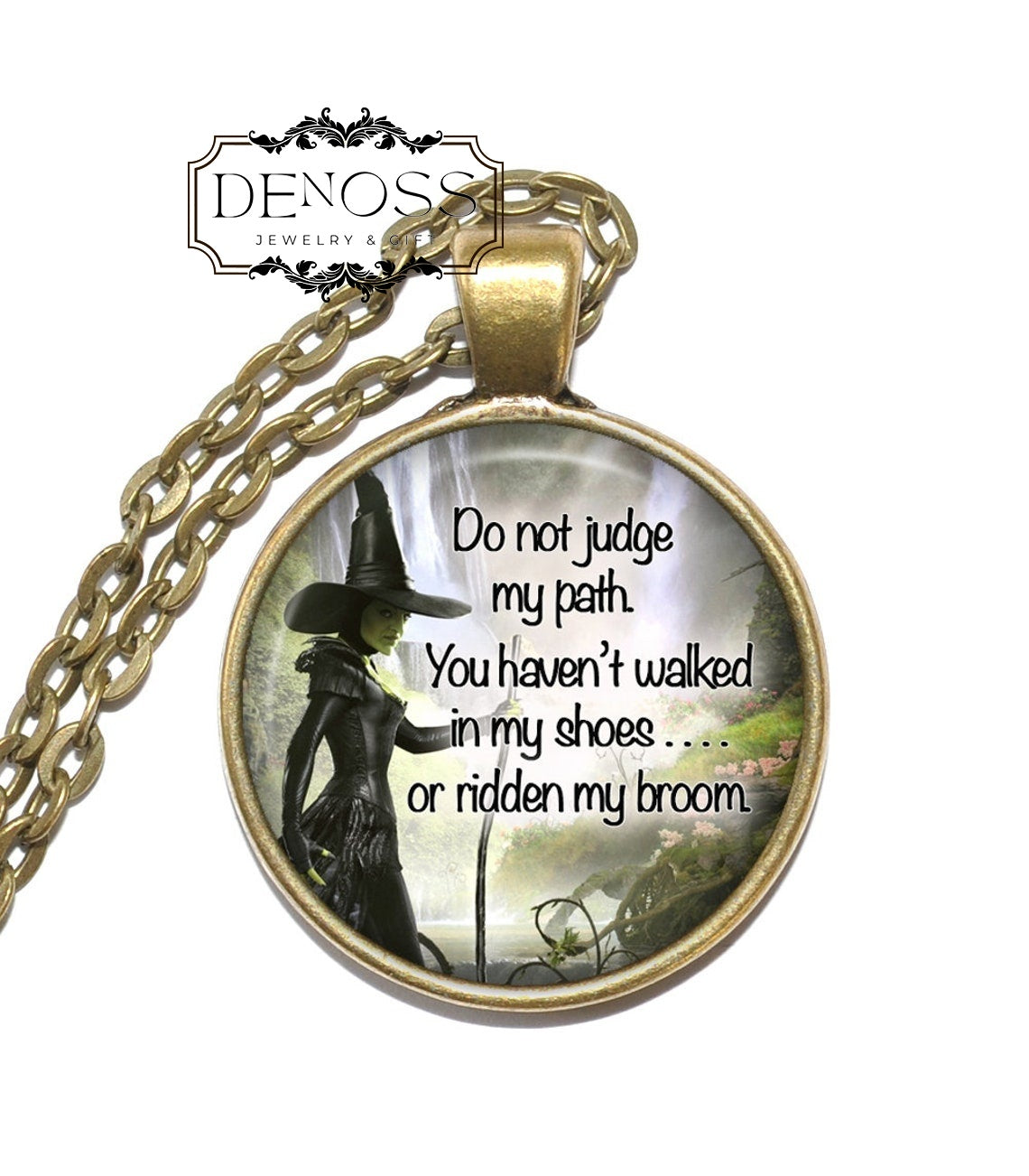 WICCAN Necklace,Funny Witchy,Pagan Humor,Magic Jewelry,Broomstick Joke,Witchy Gift,Wiccan Pendant,Empowerment Art