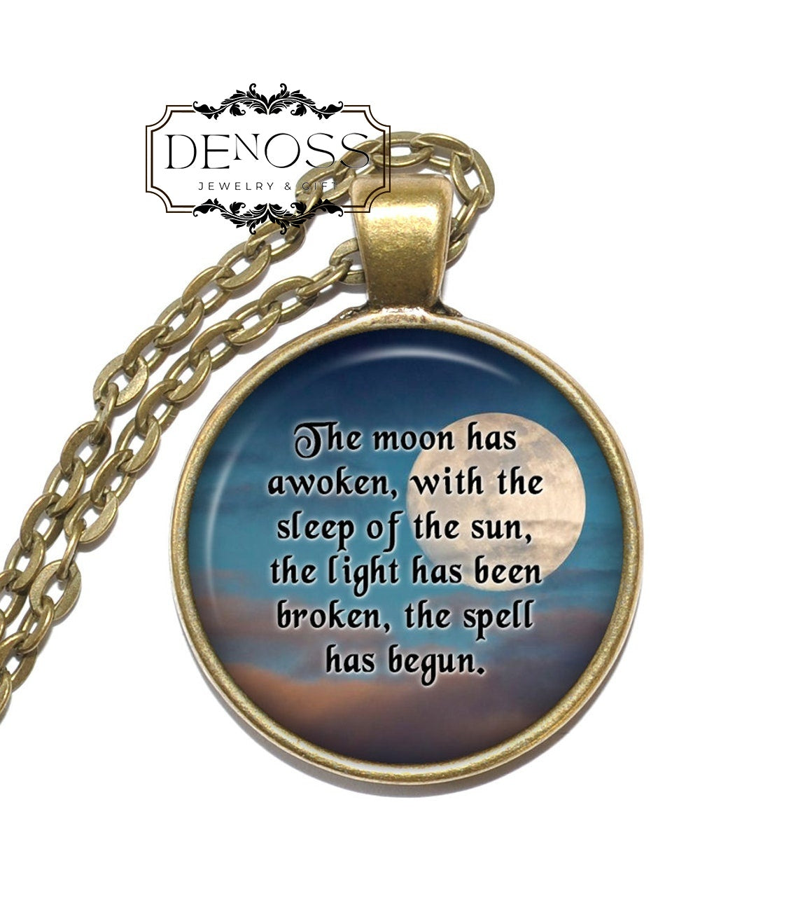 WICCAN Necklace,Witchy Gift,Pagan Charm,Wiccan Magic,Moon Child,Spellbound,Celestial,Moon Lover,Occult Gift,Gothic Charm