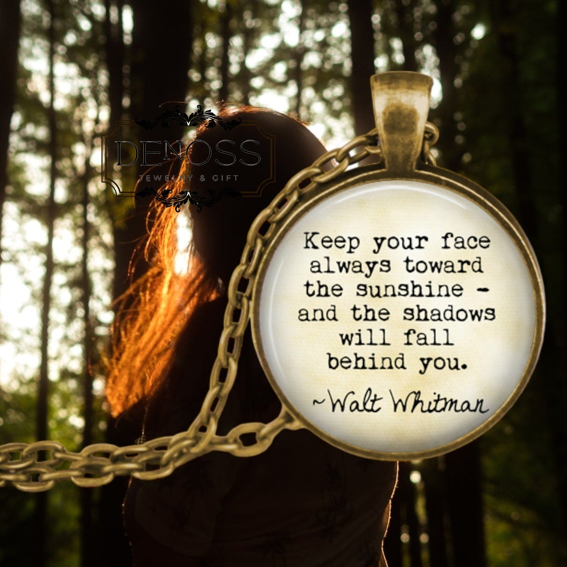 Walt Whitman Quote Necklace,Inspirational Gift,Positive Thought