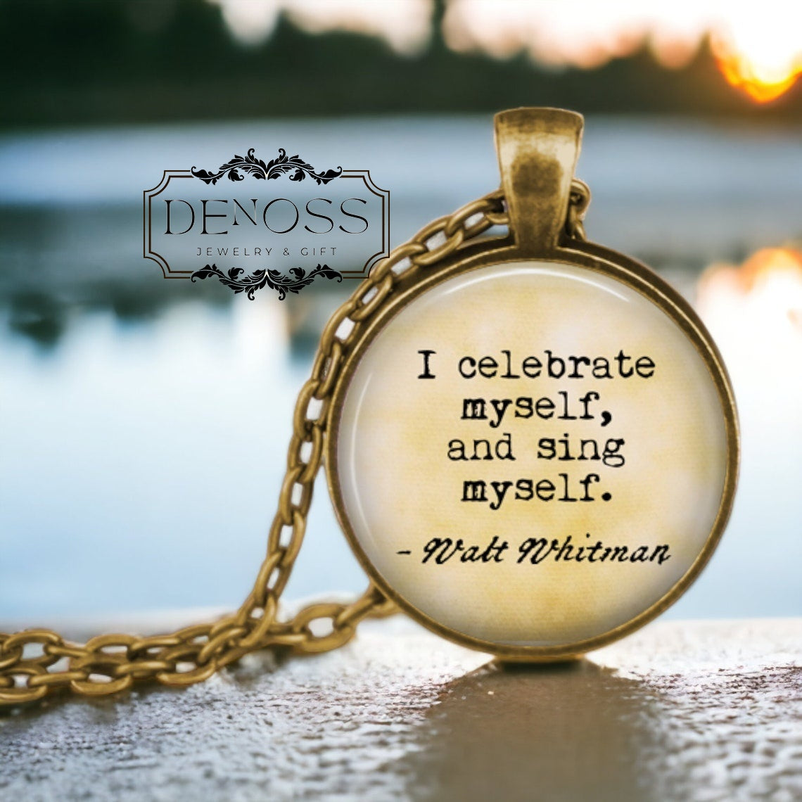 Walt Whitman Quote Necklace,Inspirational Poetry Gift