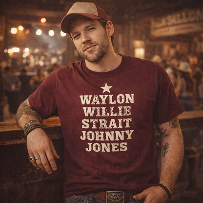 Waylon,Willie Strait,Johnny, Jones,Country Music Tshirt
