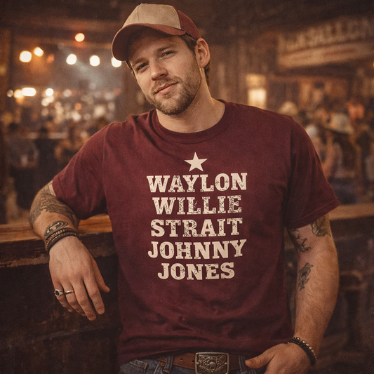 Waylon,Willie Strait,Johnny, Jones,Country Music Tshirt