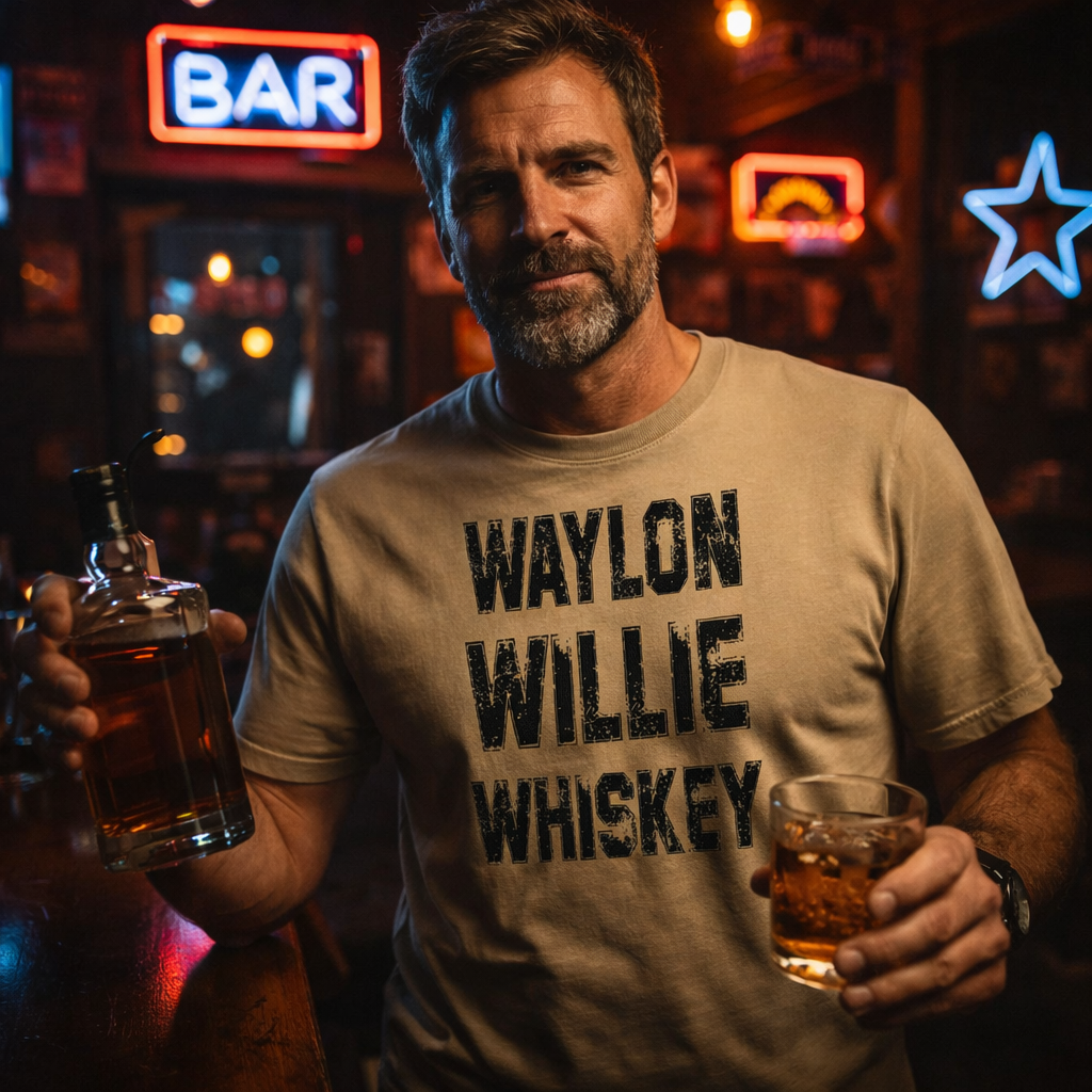 Waylon,Willie,Whiskey,Country Music Tshirt