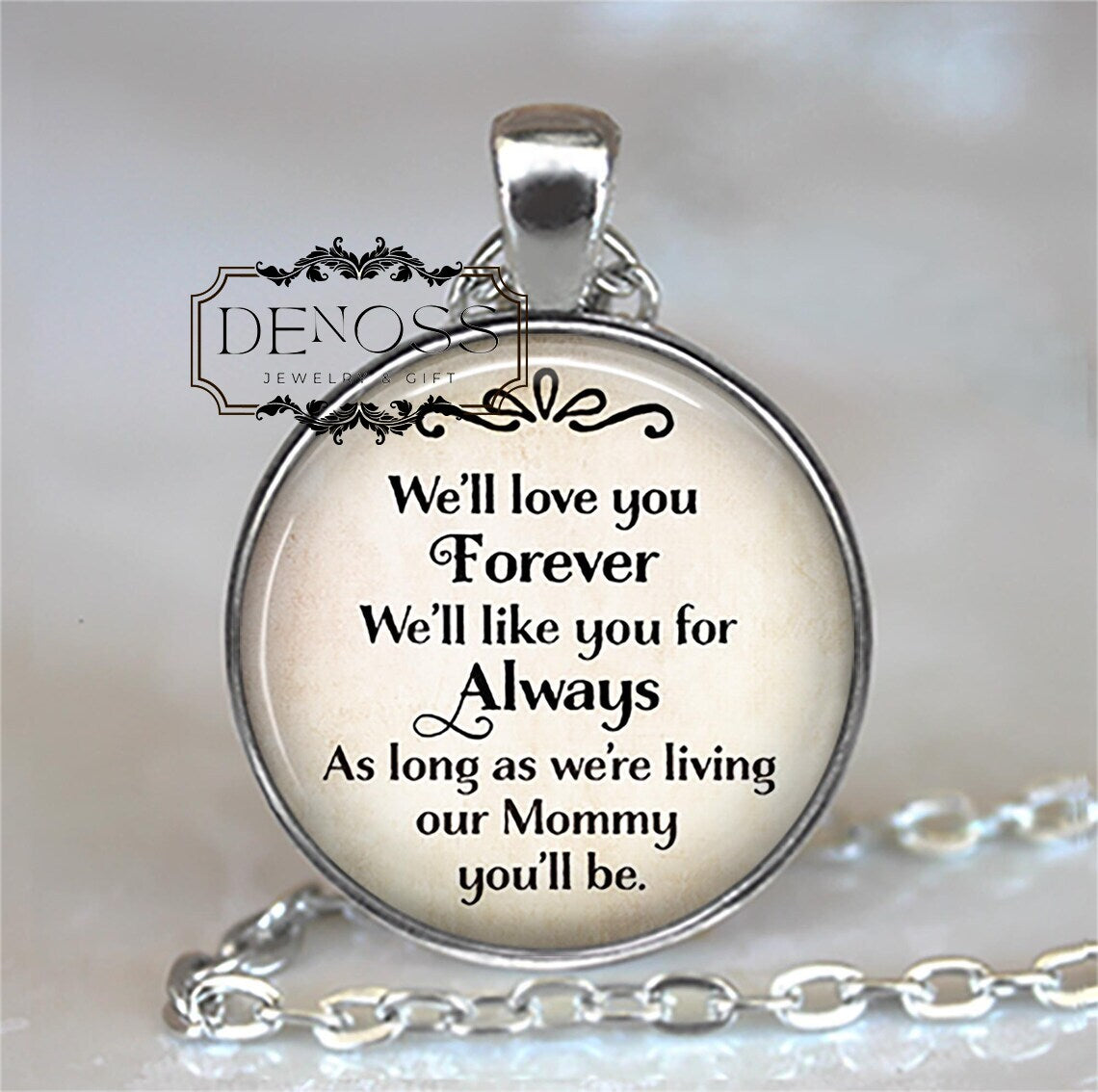 We'll love you Forever We'll like you for Always,our Mommy you'll be necklace,Mother's Day gift for Mom